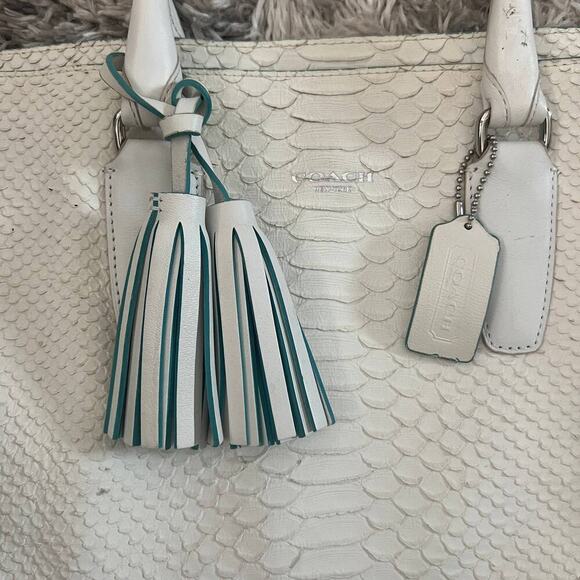 Coach $900 Legacy Python North South Tanner Tote Chalk White Handbag 23416 - Picture 9 of 12